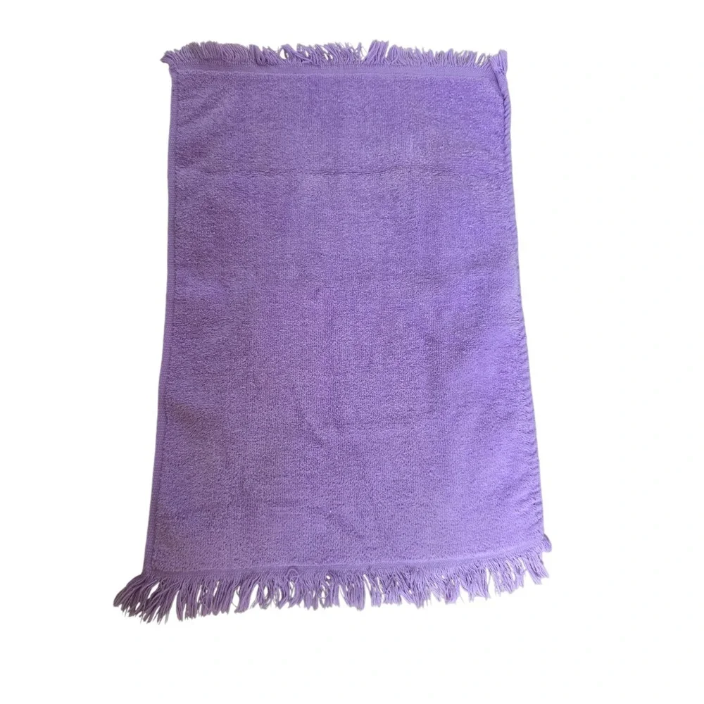 Vintage Sears Purple Cotton Towel 4 Piece Set & Cannon 1 White w/Purple Hand Twl